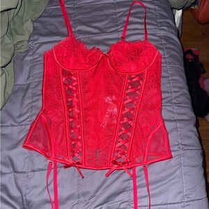 Victoria's Secret Red Lace Bustier